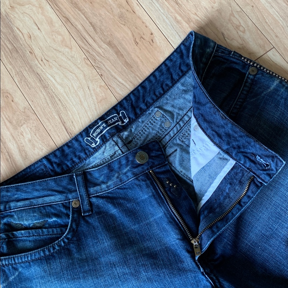Robin's Jean Dark Blue Bootcut Jeans with Stud Accents - Picture 14 of 16